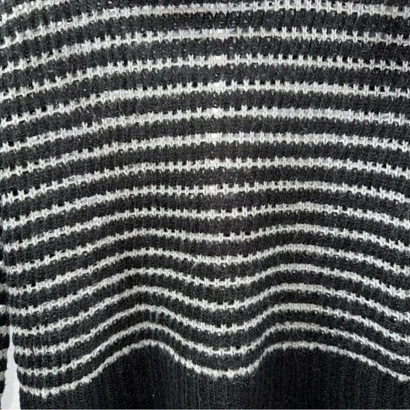 DKNY Black and Gray Striped Cowl Neck Sweater - Picture 3 of 5